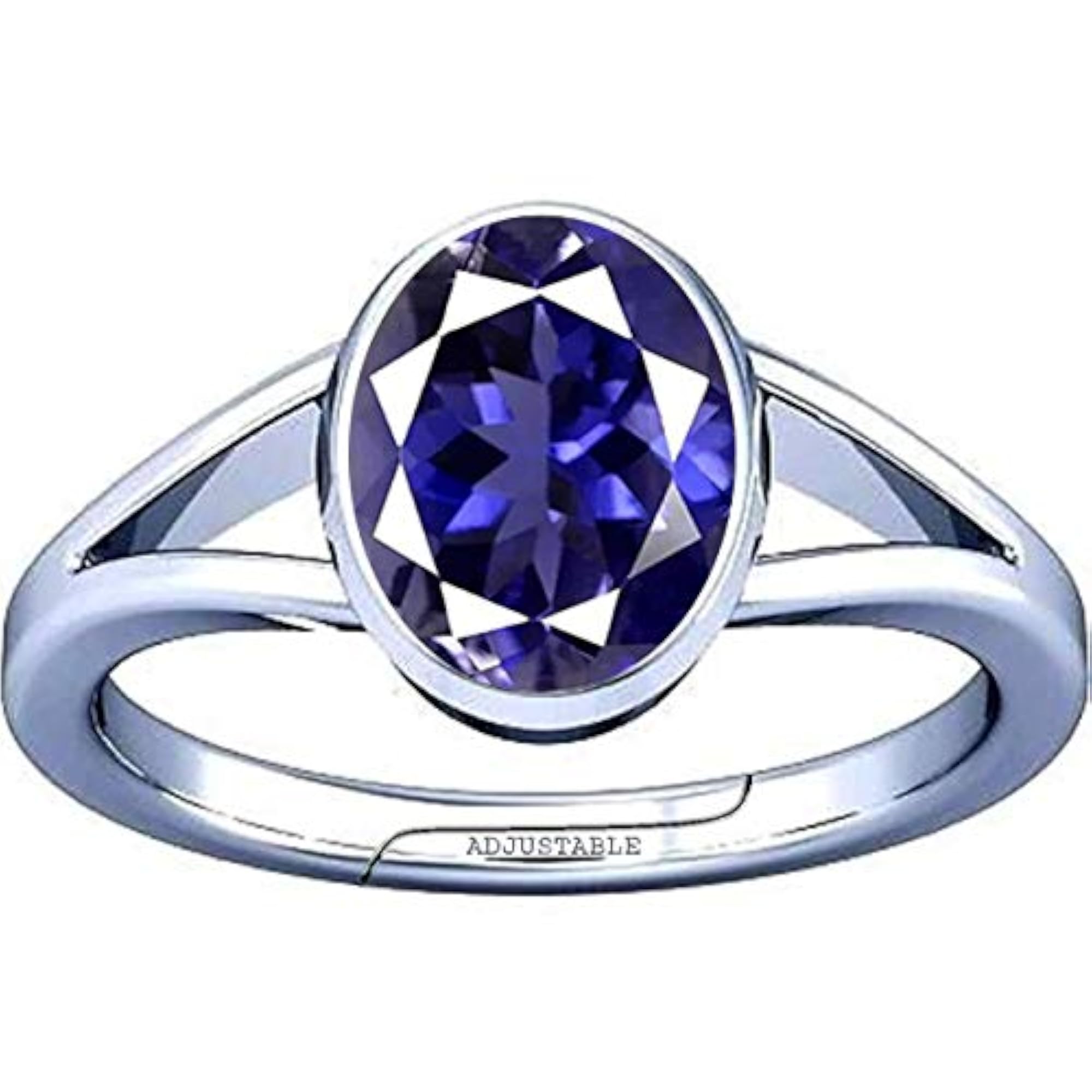 3.25-3.50 Ratti Iolite Neeli Gemstone Silver Adjustable Ring